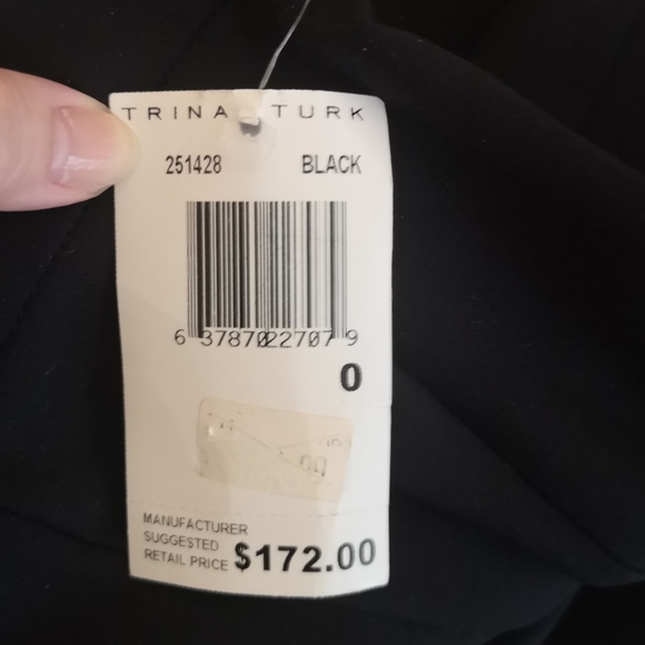 Trina Turk Black Pleated Midi Skirt Lined - Picture 6 of 6